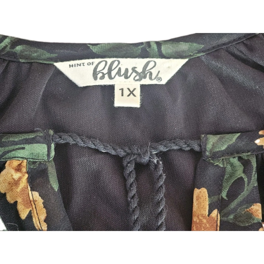 Blush Black Yellow Green Floral Tie Neck Midi High Low Sundress floral Coquette - Picture 7 of 7